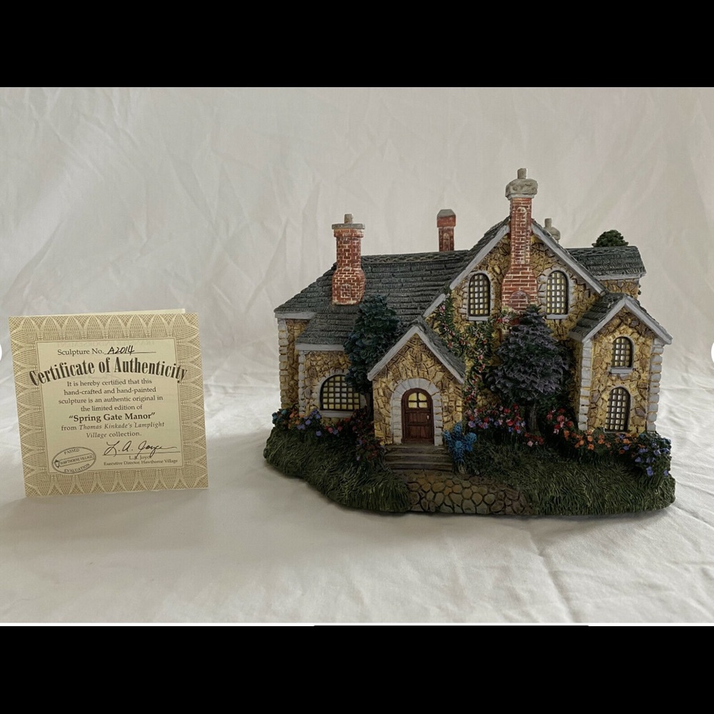 Thomas Kinkade Lamplight Village “Spring Gate Manor”